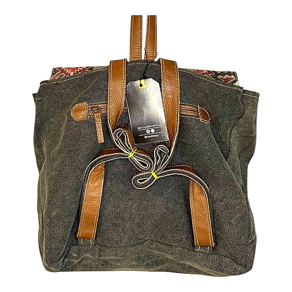 HOPOFLY BOHEMIAN STYLE CANVAS MESSAGER BAG/ BACKPACK BRAND NEW W/TAGS - Picture 2 of 6